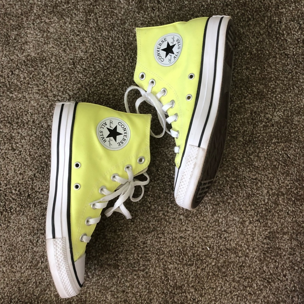 Yellow high top converse